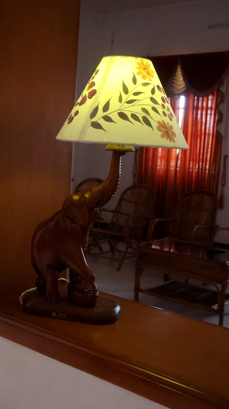 Antique elephant lamp shade