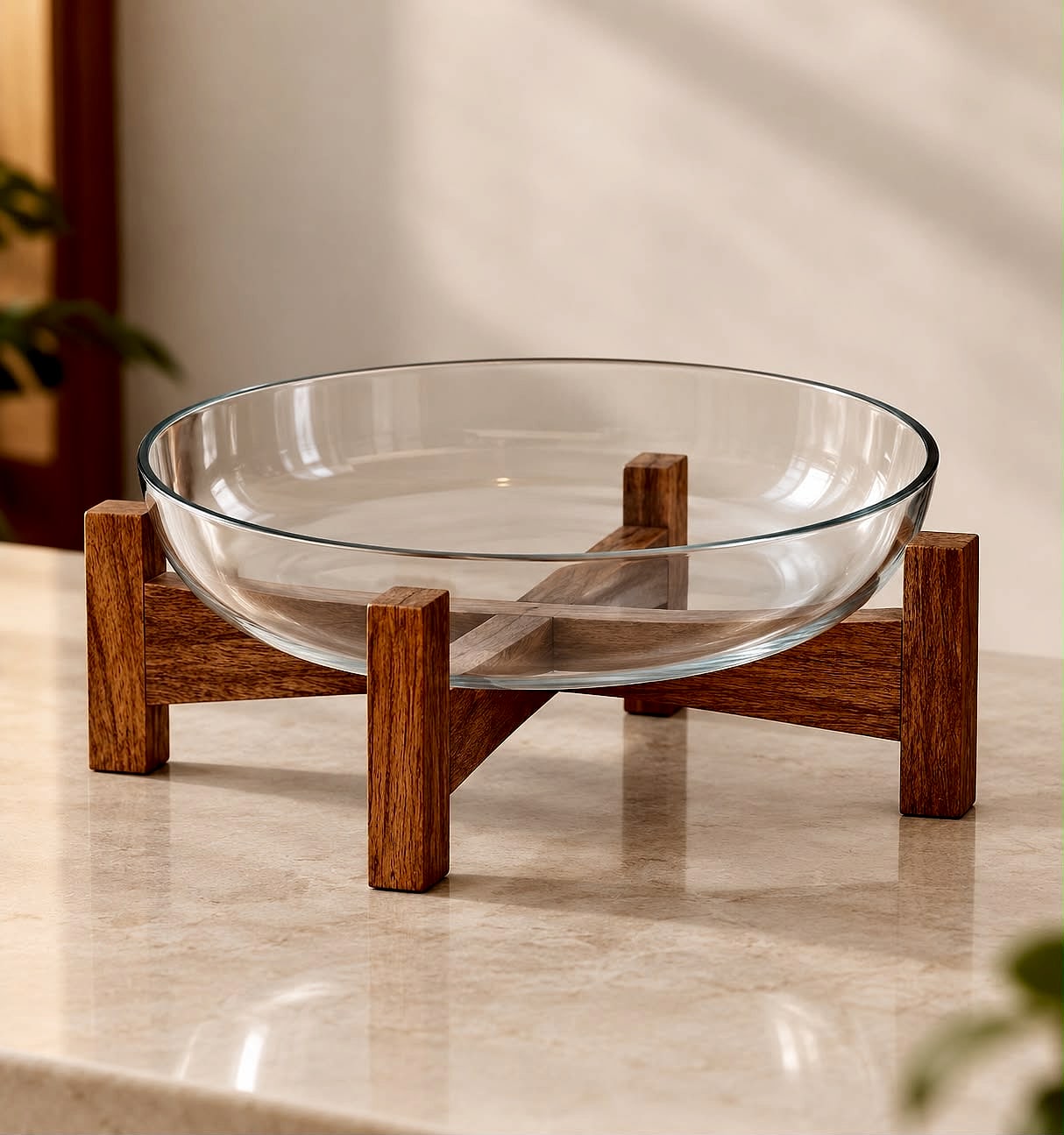 Glass fruit basket