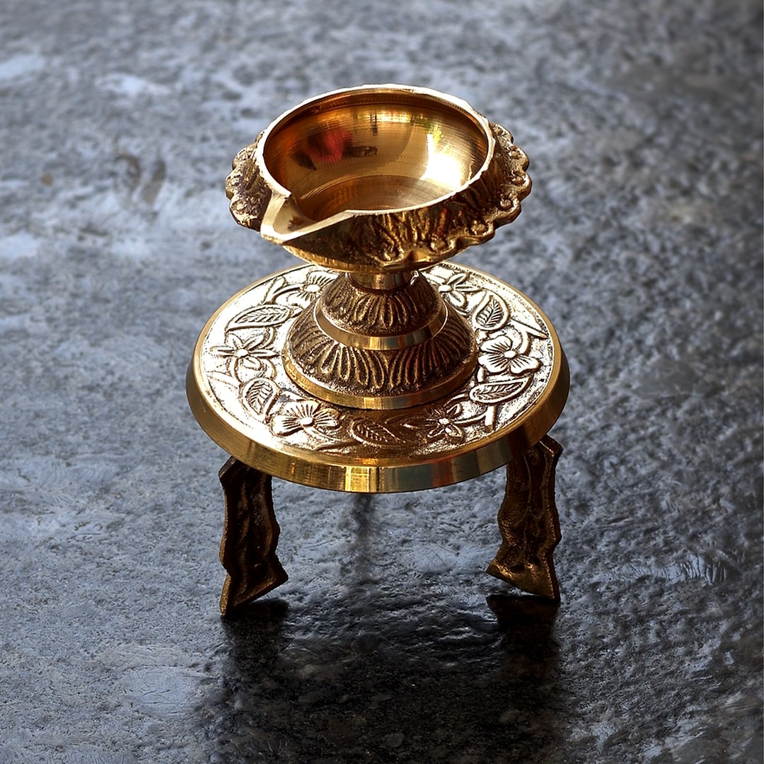 Brass gubera deepam stand